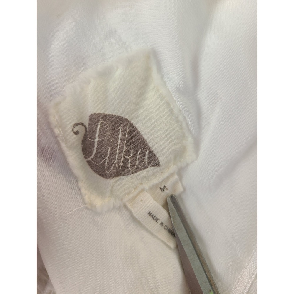Lilka Anthropologie White Eyelet Romper Open Back Tie 3/4 Sleeve Medium - Picture 7 of 9